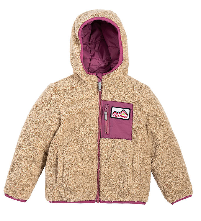 Viking Fleecejakke - Vendbar - Playtime - Plum Beige