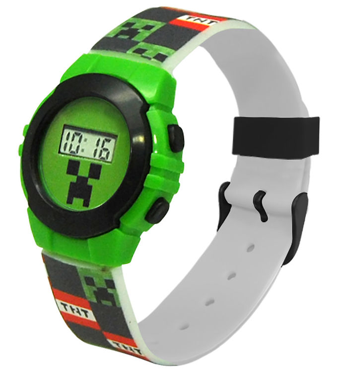 Minecraft Armbåndsur - Digital Ur - Grøn Sort