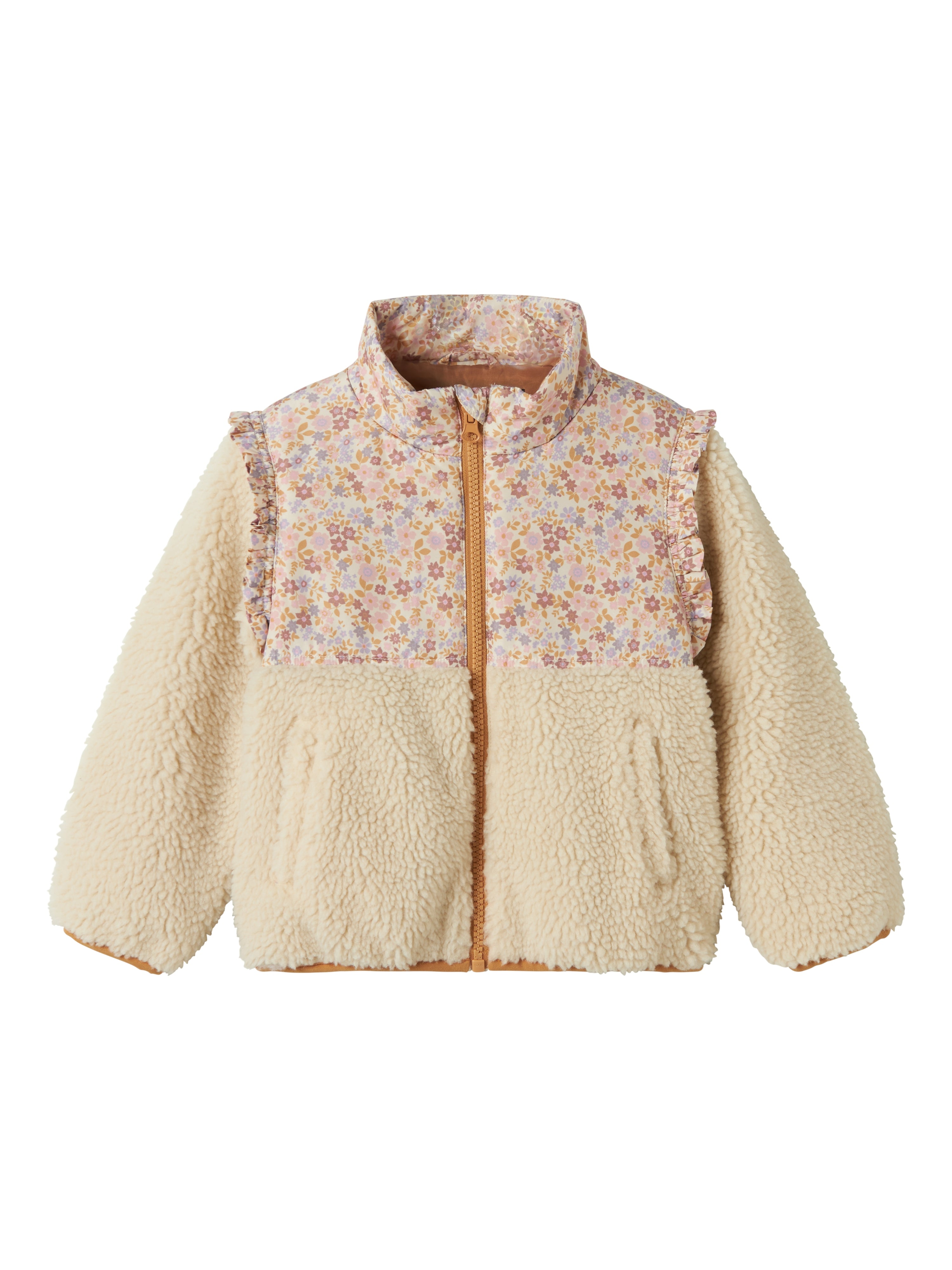 -forudbestilling - Name It Minna Teddy Jakke - Whitecap Gray -   Cm