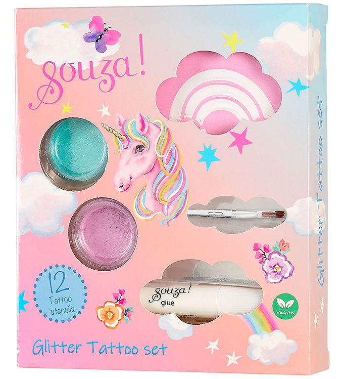 Souza Glitter-tatoveringer -   Skabeloner - Unicorn