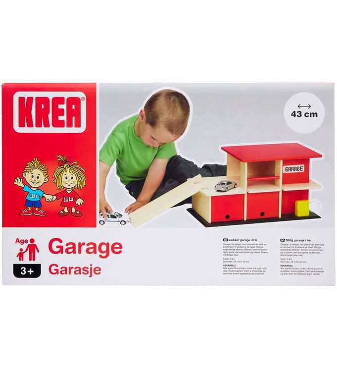 Krea Garage - Træ -  X  Cm - Rød Natur