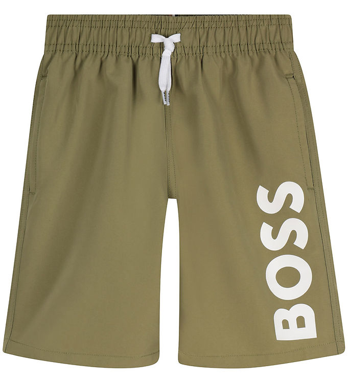 Boss Badeshorts - Dark Green M  Hvid