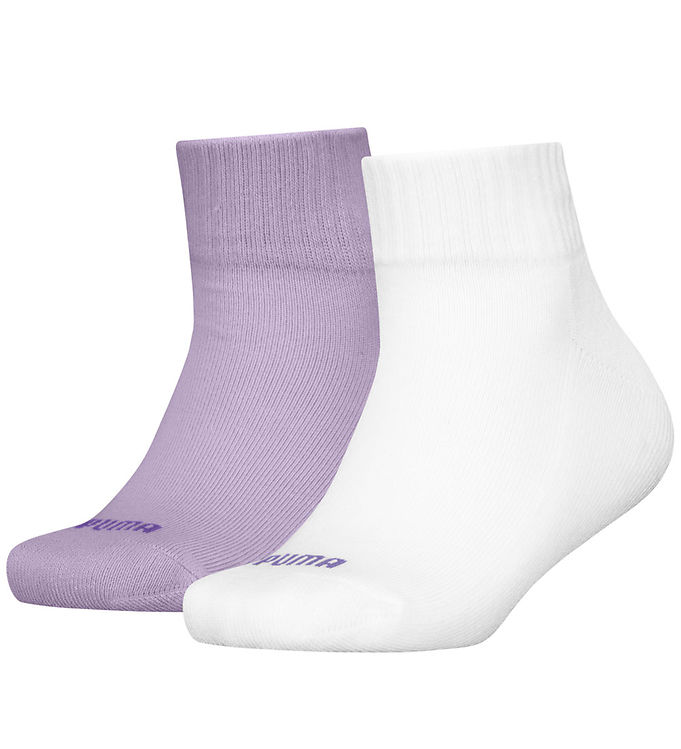 Puma Ankelstrømper -  -pak - Kids Quarter - Lilla Hvid M  Hjerte