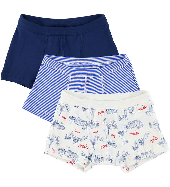 Petit Bateau Boxershorts -  -pak - Blå Hvid