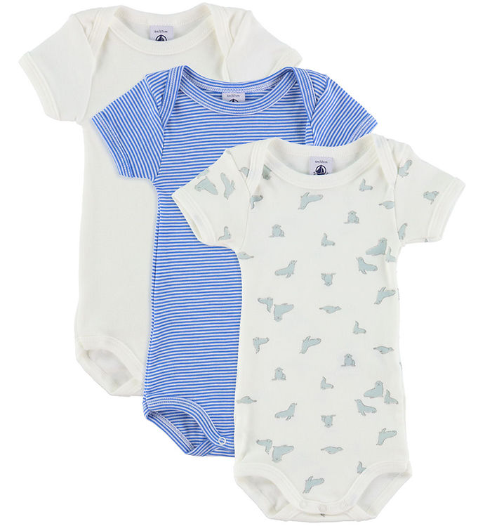 Petit Bateau Body K æ -  -pak - Hvid Blåstribet
