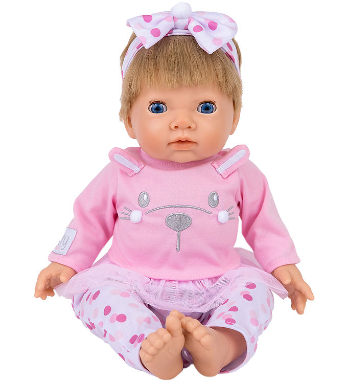 Tiny Treasures Dukke M  Blond Hår - Pink Bunny Baby