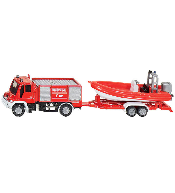 Siku Brandbil M  Båd -  :  - Unimog Fire Engine With Boat