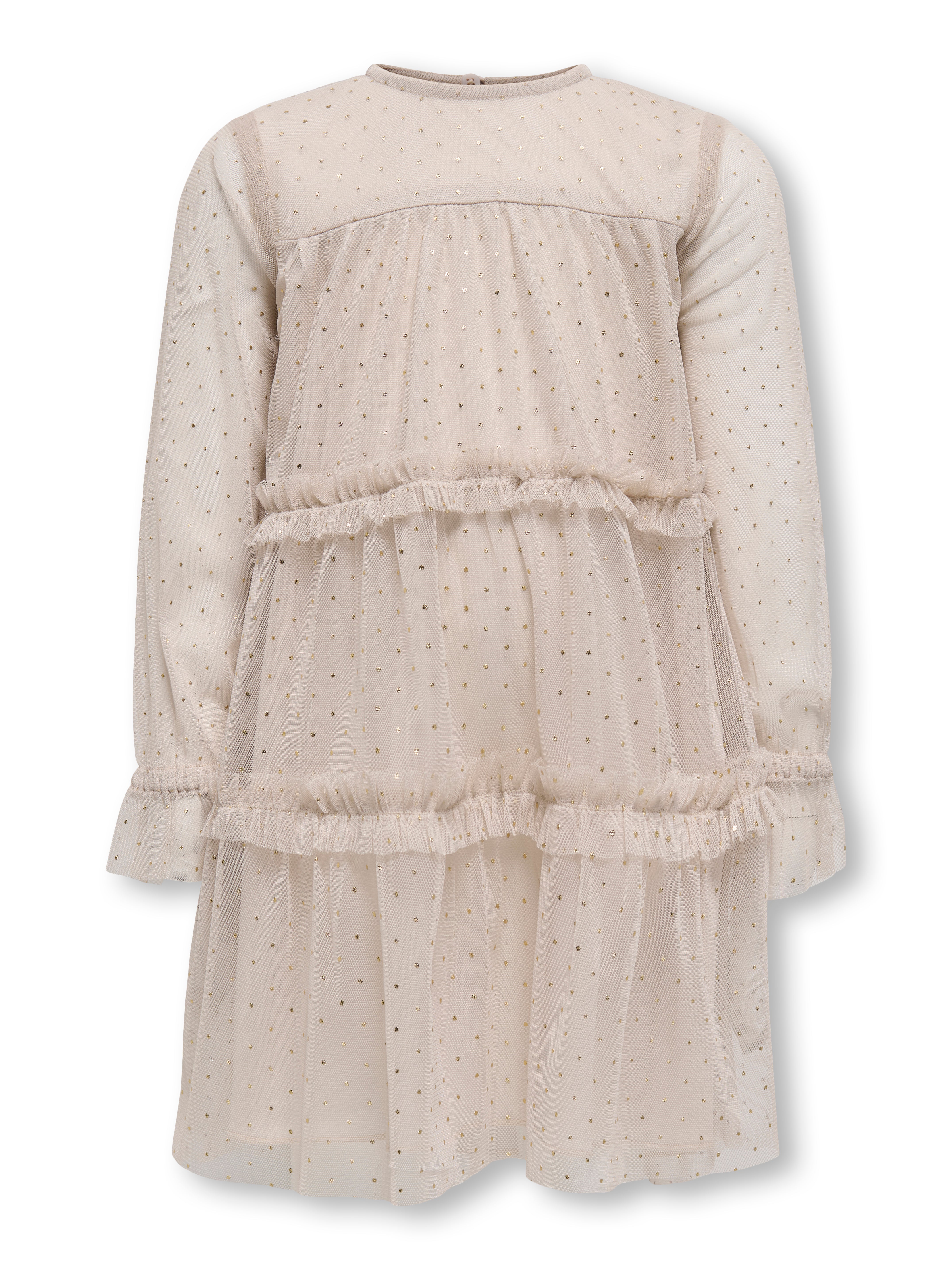 Only Mini Adaline Gold Dot Dress - Silver Gray -   Cm