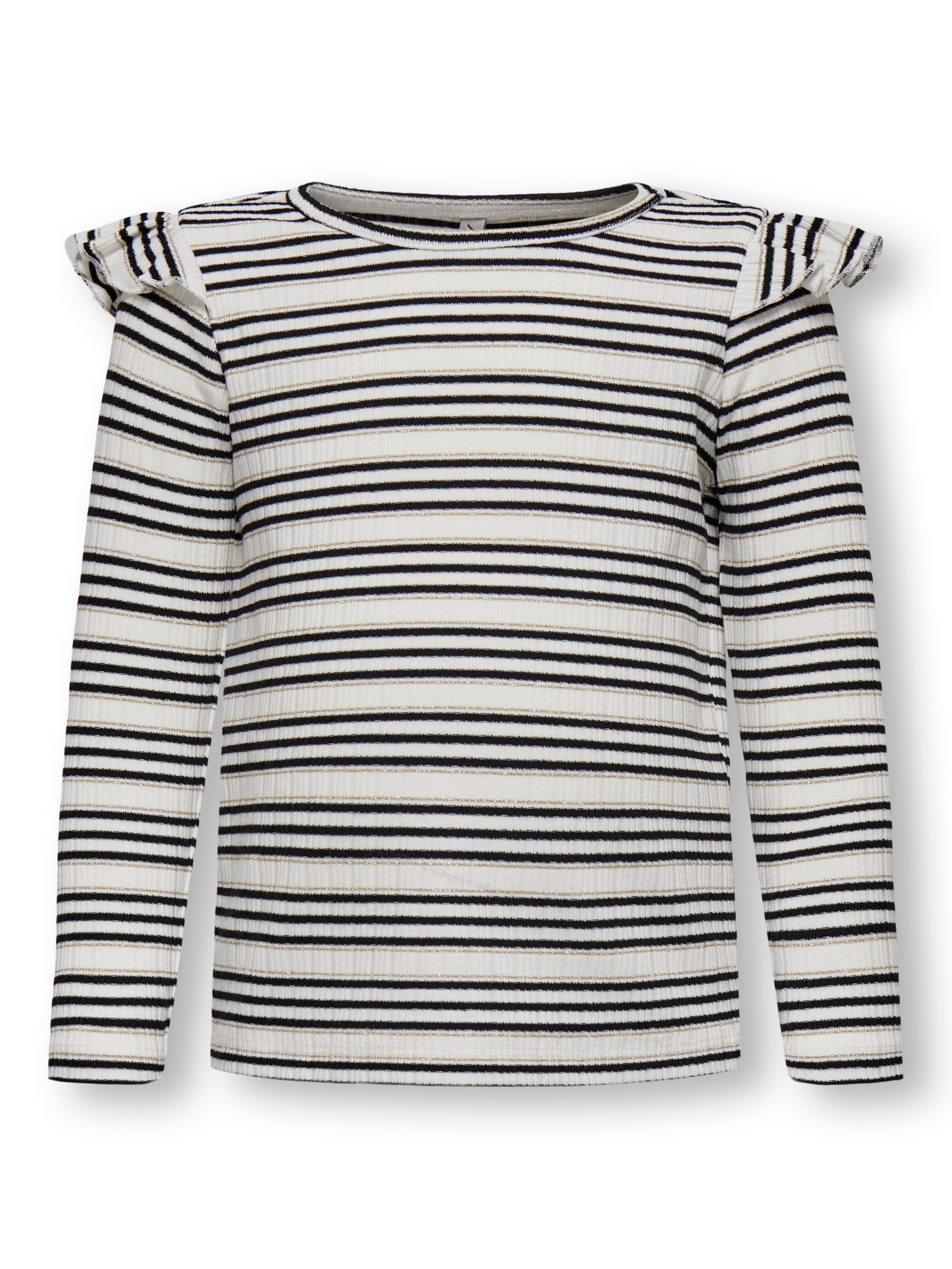 Only Mini Cecilia Frill Glitter Top - Cloud Dancer -   Cm