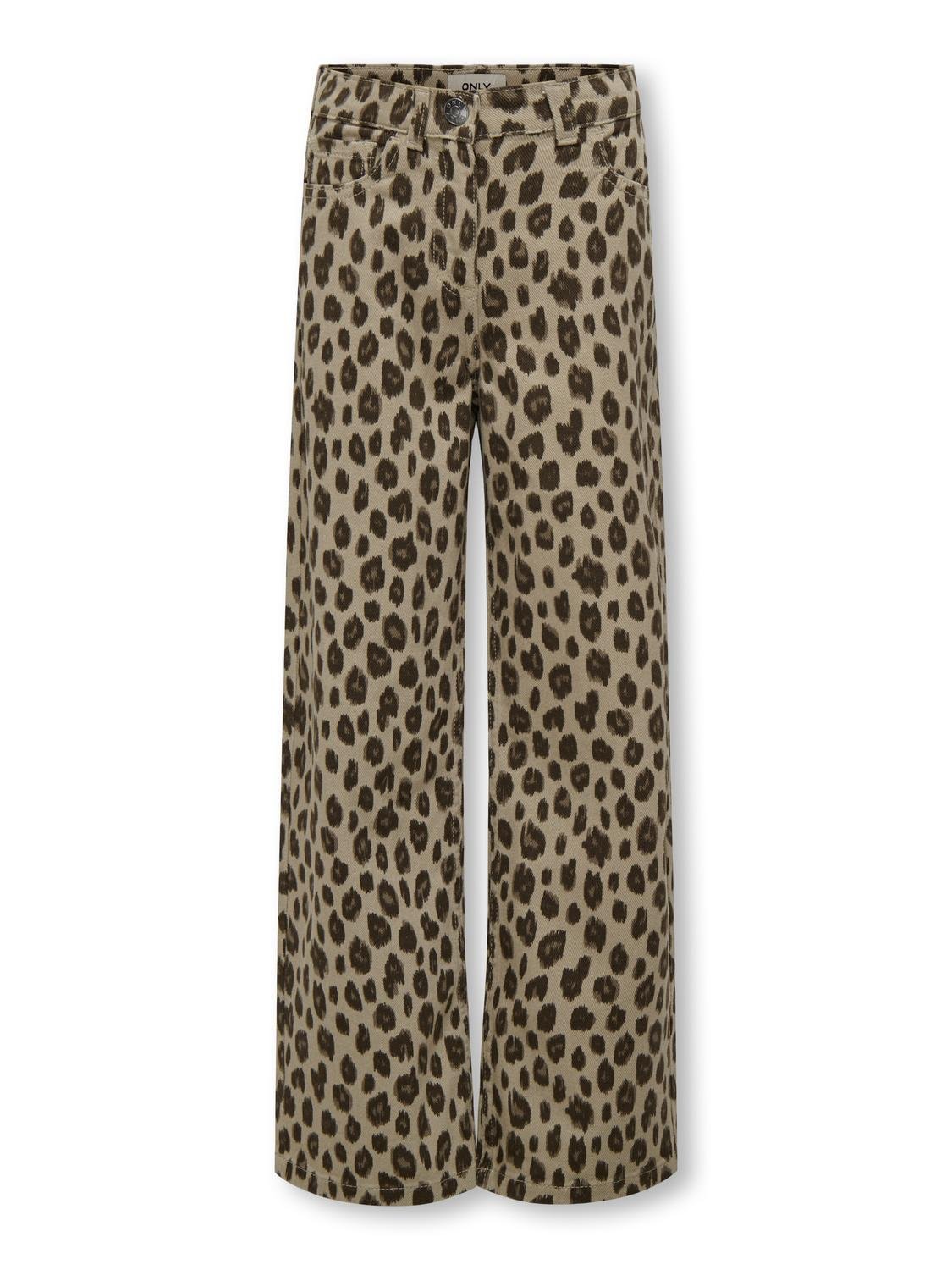 Only Mini Leo Wide Pants - Beige Leo -   Cm
