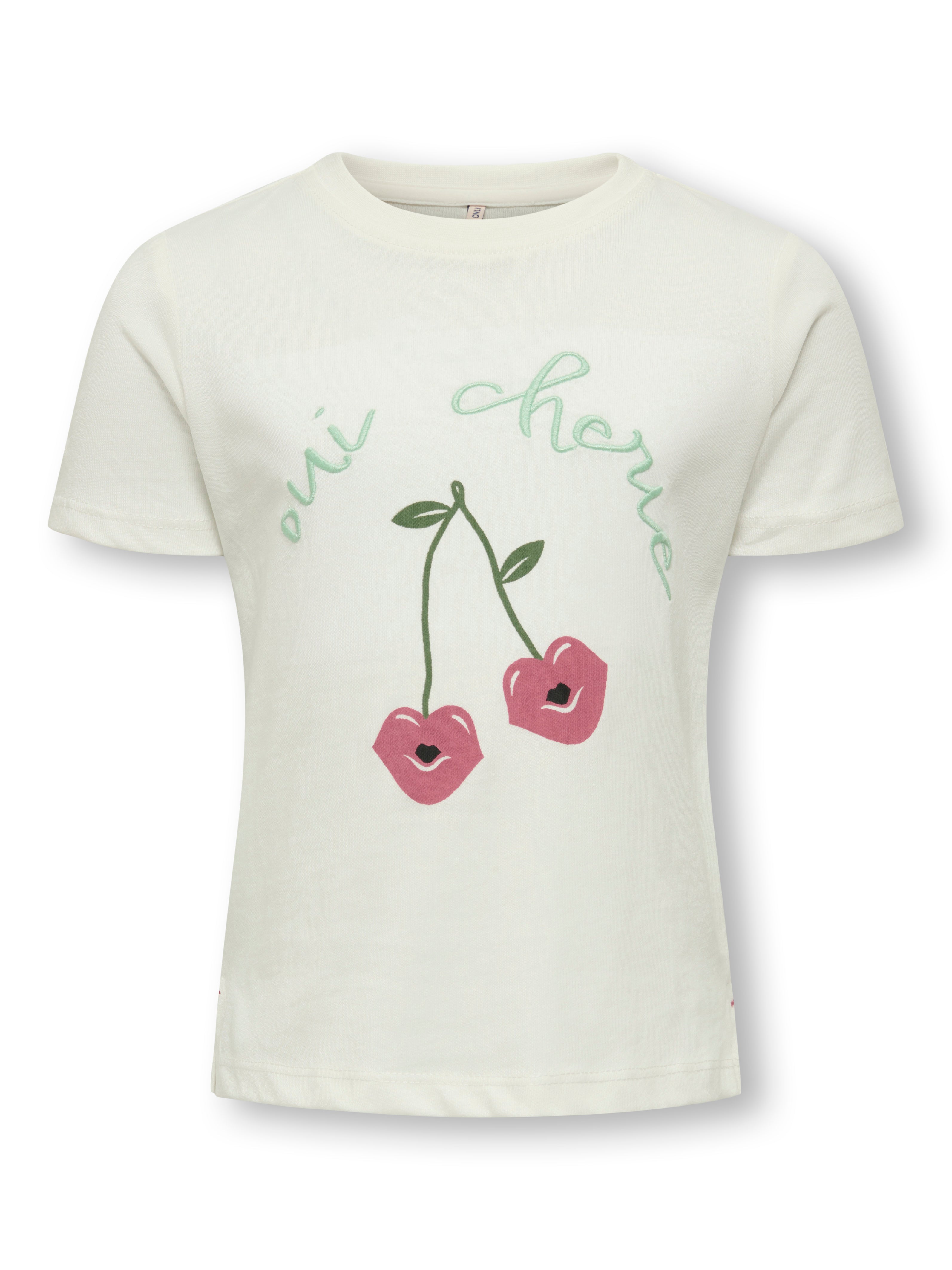 Only Mini Candy Life Printed Tee - Cloud Dancer -   Cm