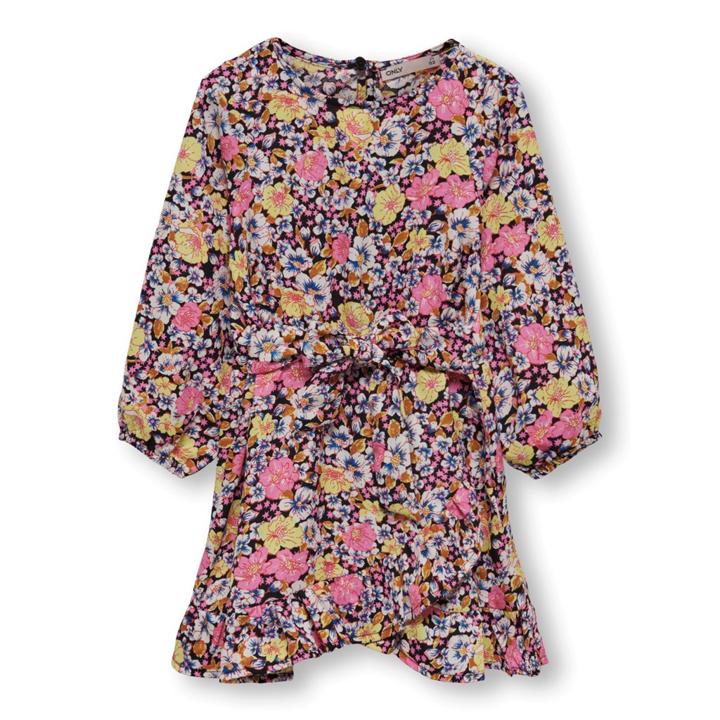 Only Kids Fake Wrap Dress Lino Black Flower