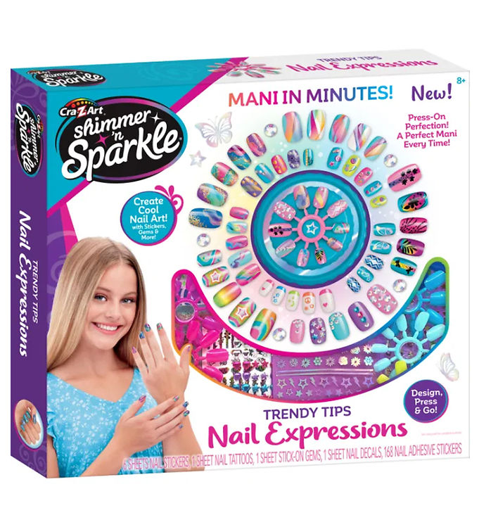 Shimmer N Sparkle Neglesæt - Trendy Tips Nail Expressions
