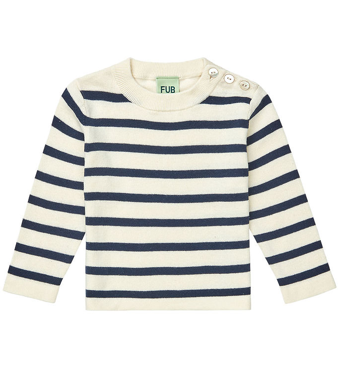 Fub Bluse - Ecru Dark Navy