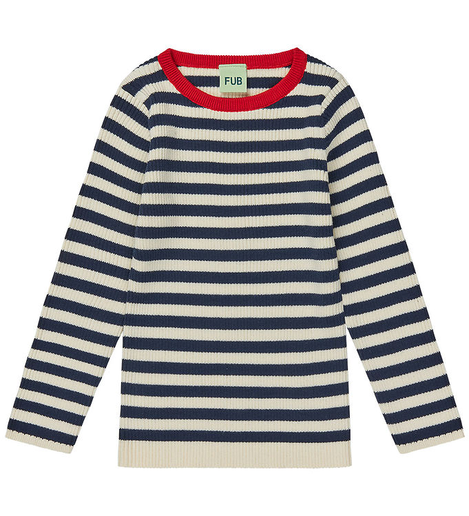 Fub Bluse - Rib - Ecru Dark Navy