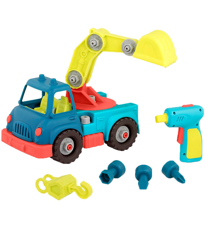 B  Toys Bil - Happy Cruisers - Take-apart Kranbil -   Dele