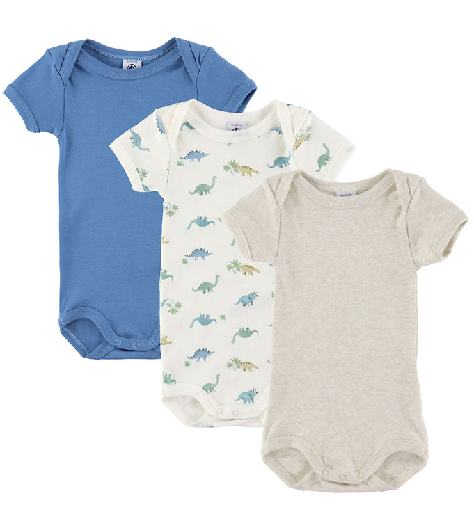 Petit Bateau Bodyer K æ -  -pak - Hvid Blå Beige