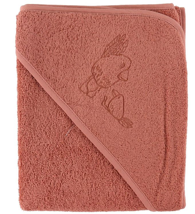 Nørgaard Madsens Babyhåndklæde -  X  Cm - Dusty Red M  Fugl
