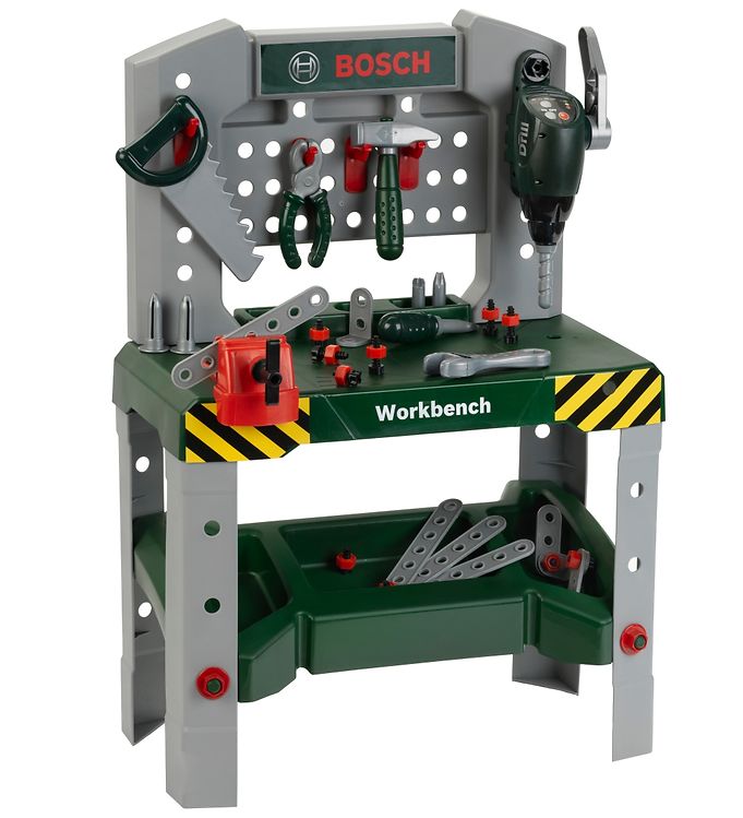 Bosch Mini Arbejdsbænk - Legetøj -   Cm - Mørkegrøn Sølv